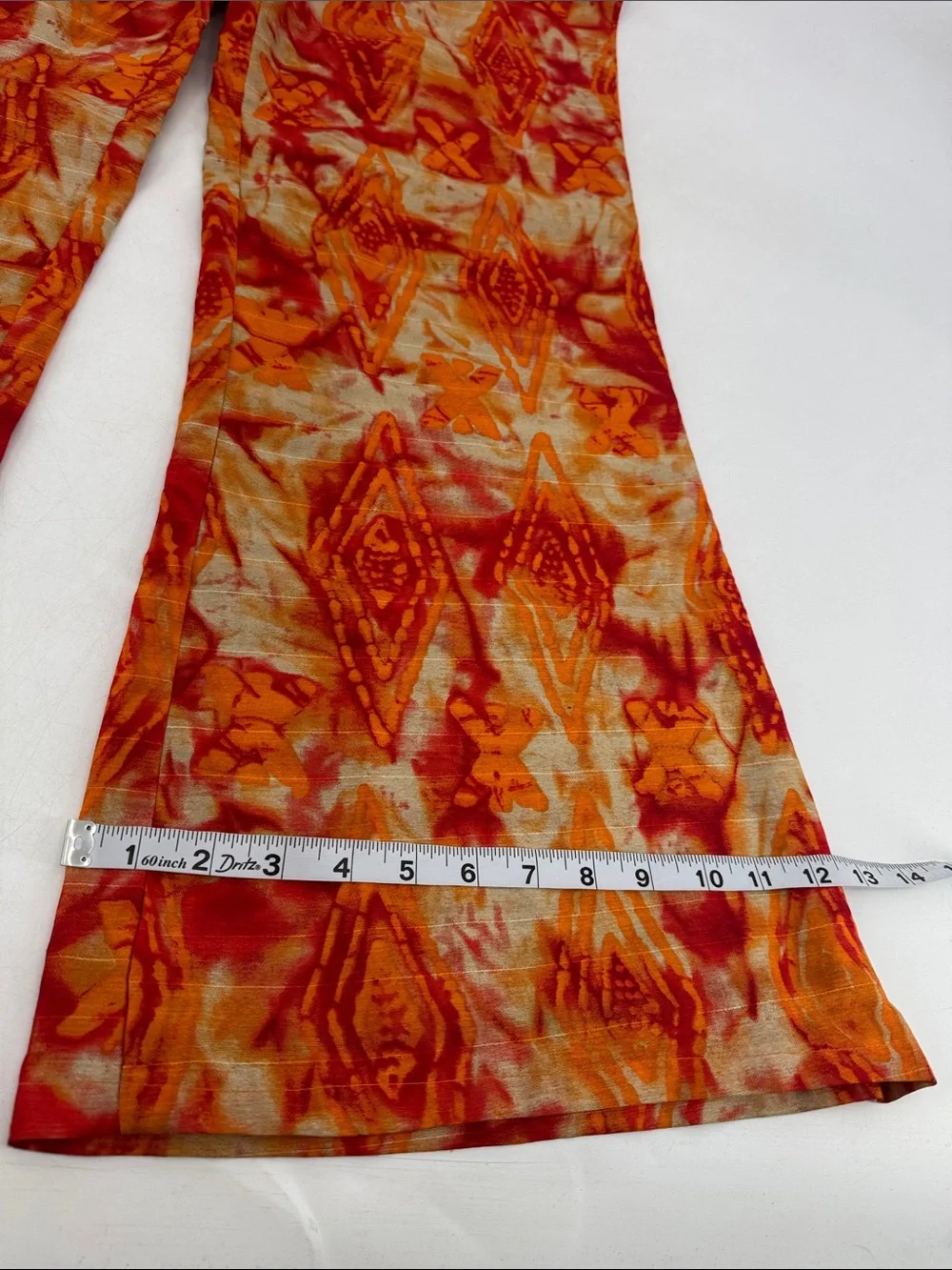 Vintage 70s Abstract Print Disco Groovy Boho High Rise Wide Leg Flare Pants - Picture 13 of 16